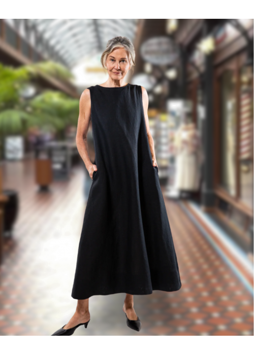Eva's Sunday | Albert Dress | Black | 100% Linen